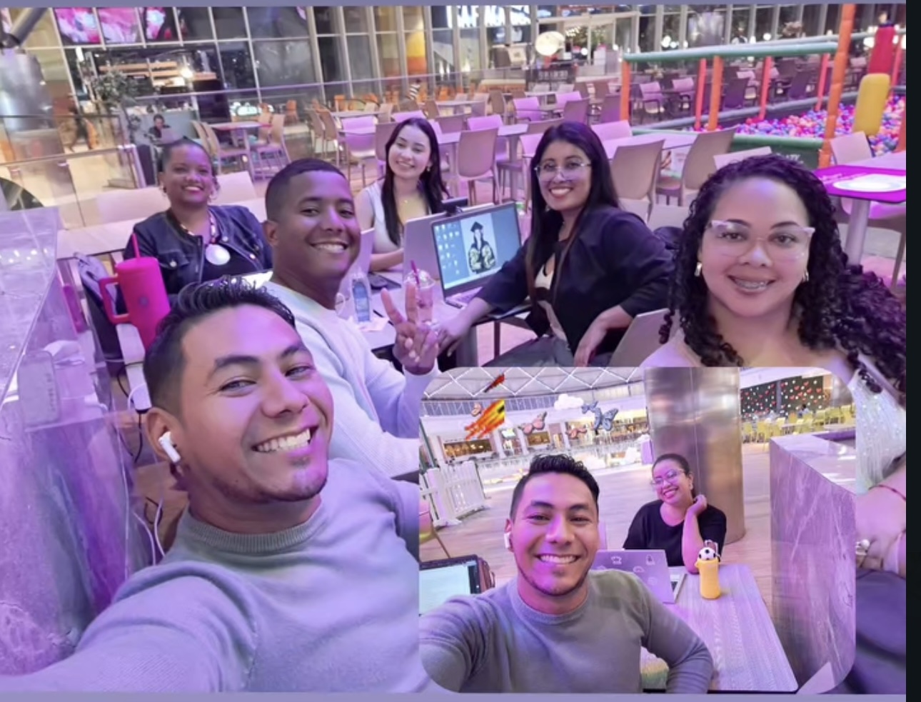 Equipo de la comunidad compartiendo