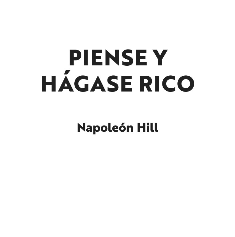 Portada: Piense y Hágase Rico